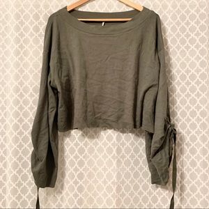 Army Green Free People Sweatshirt
